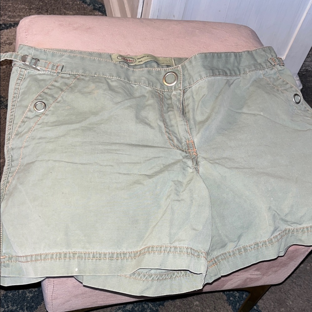 Casual Sage Green Women's Cargo Shorts